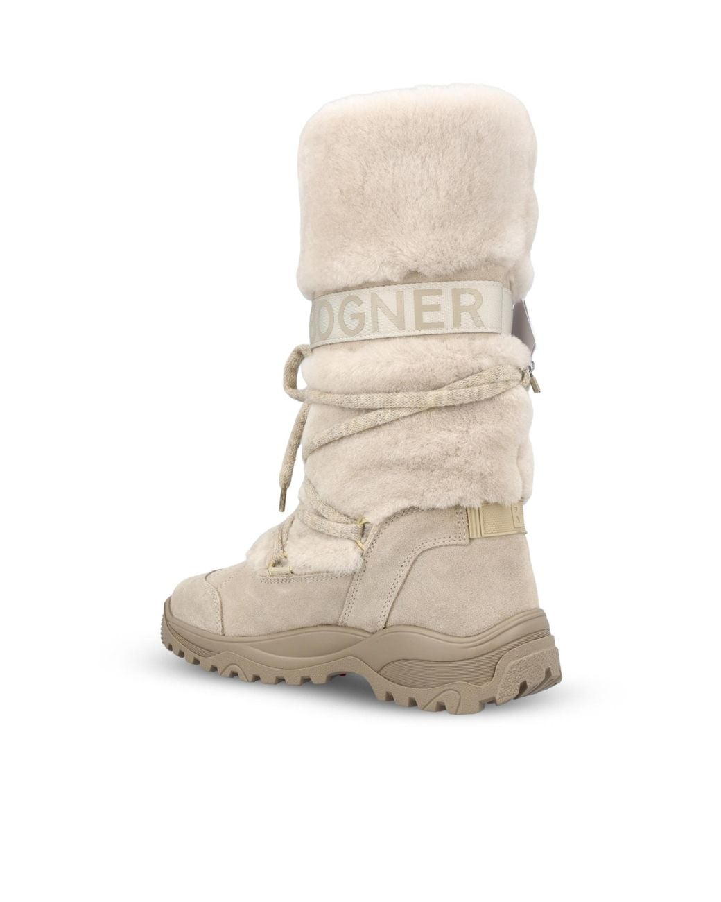 Bogner Natural Logo Trim Faux-Fur Boots
