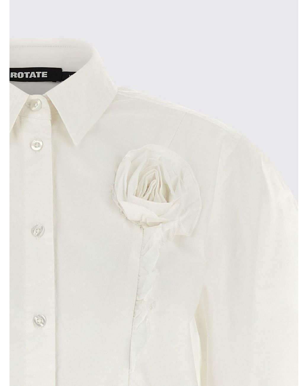 ROTATE BIRGER CHRISTENSEN White Oversized 3D Floral Shirt