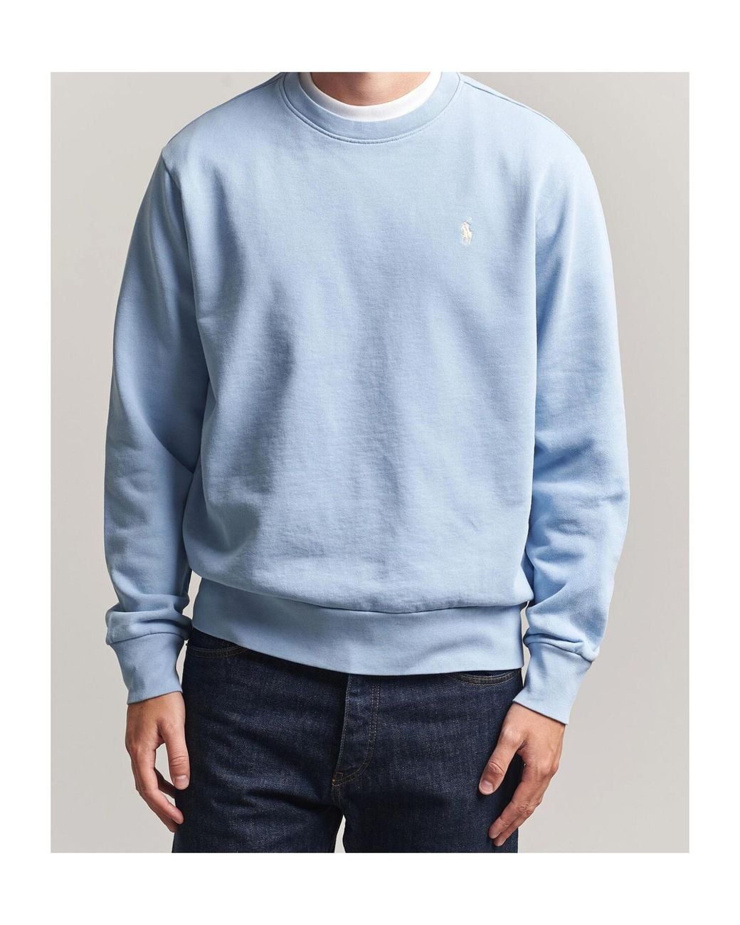 Polo Ralph Lauren Blue Logo Crewneck Knitted Sweater for men
