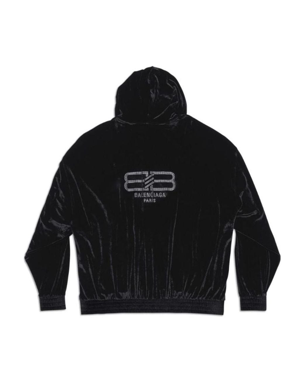 Balenciaga Black Bb Paris Strass Hoodie for men