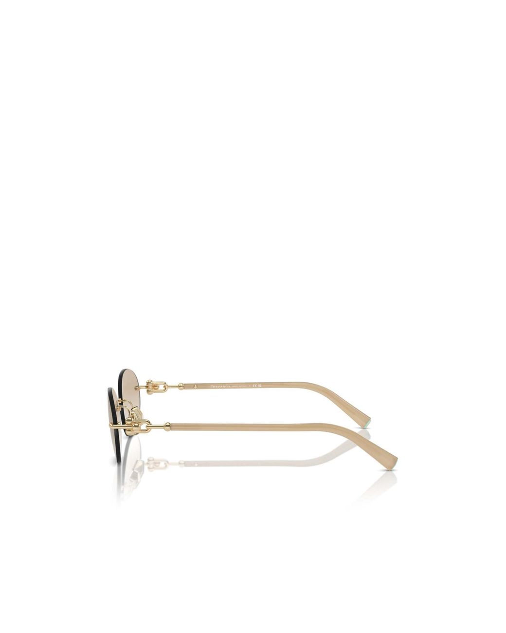 Tiffany & Co White Oval Frameless Sunglasses