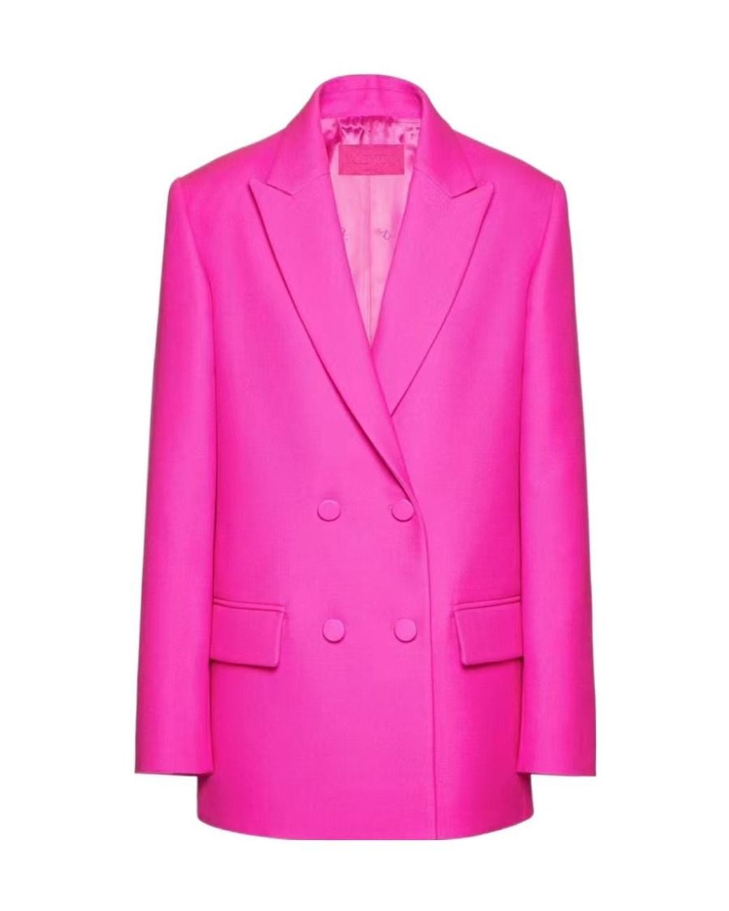 Valentino Pink Double-Breasted Blazer