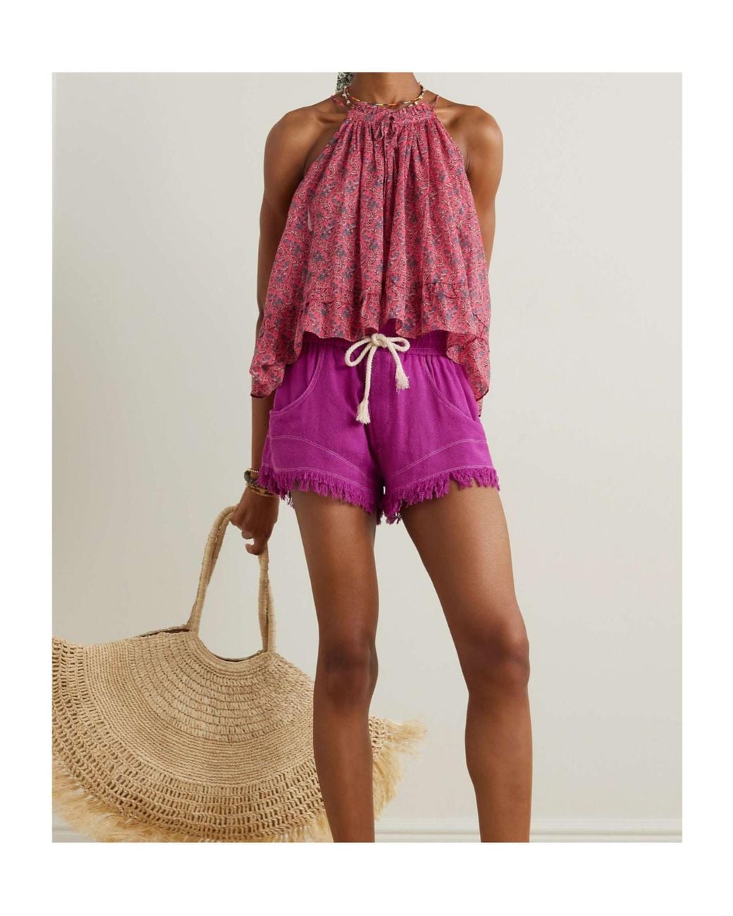 Isabel Marant Red Isabel Marant Étoile Fabino Floral Printed Sleeveless Top