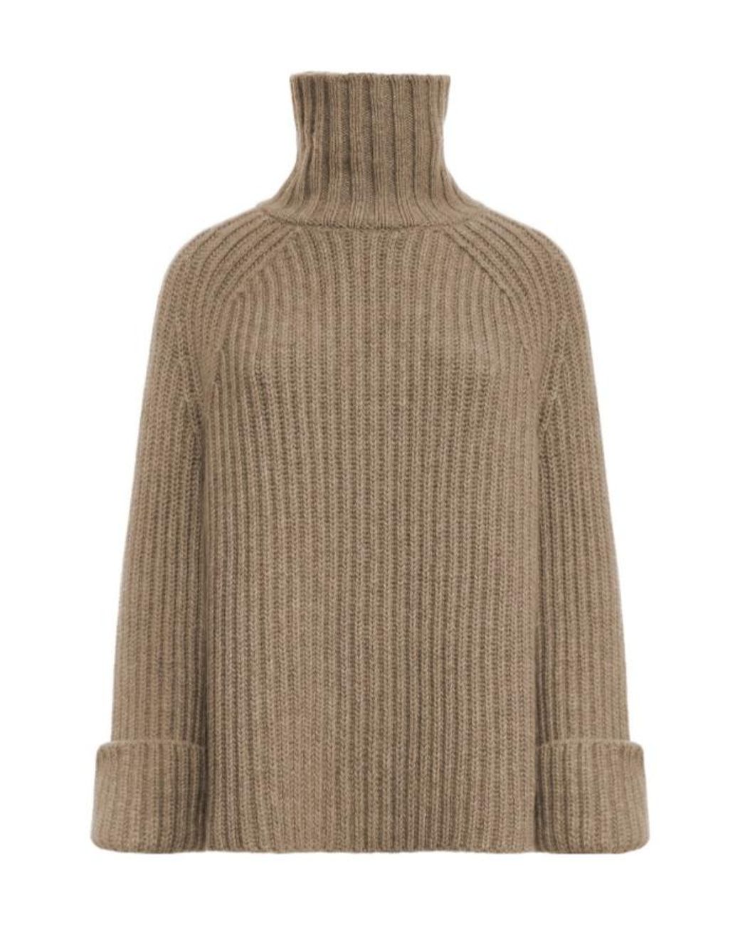 Malo Brown Ribbed Turtleneck Knitted Sweater