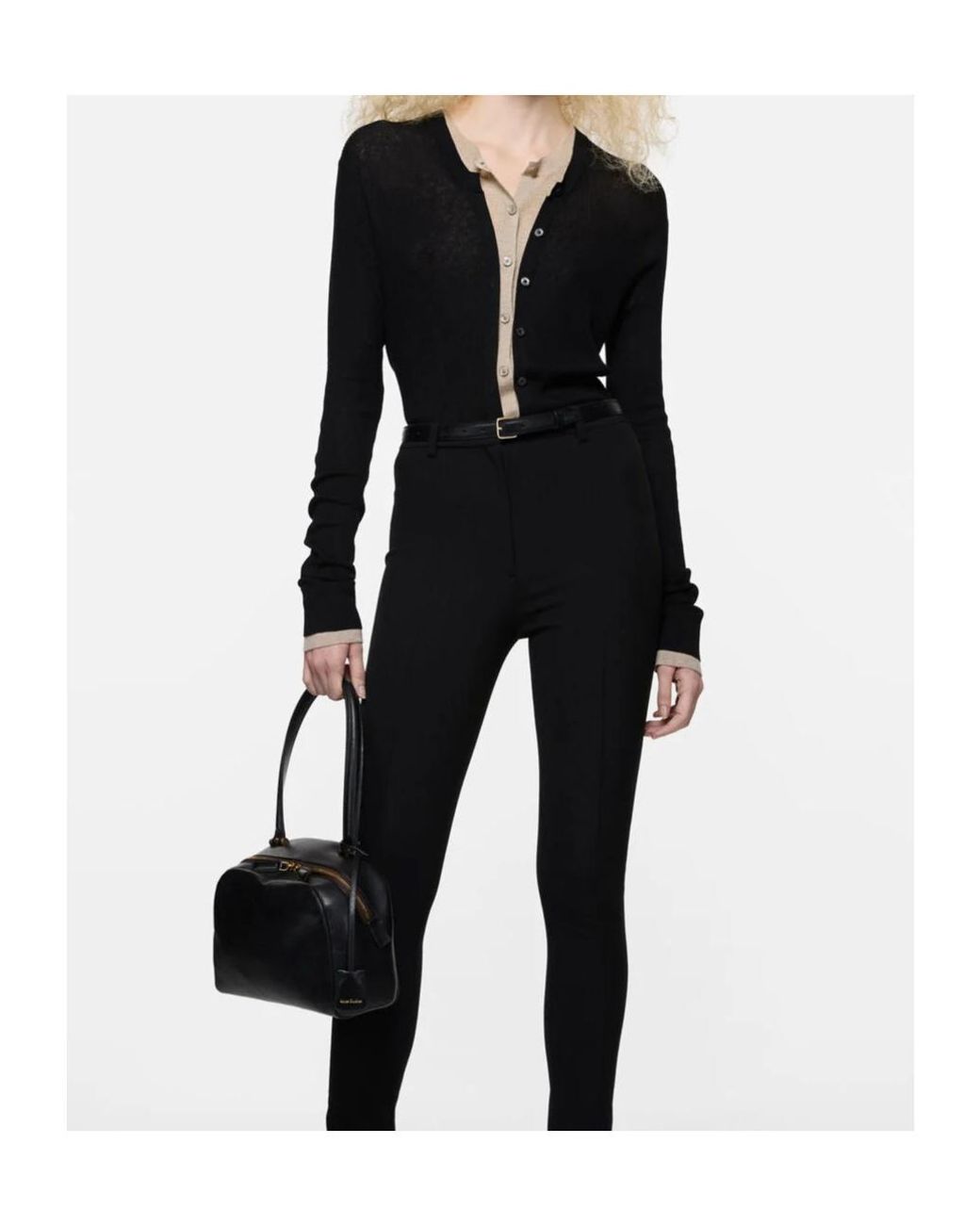 Acne Black Sheer Buttoned Cardigan