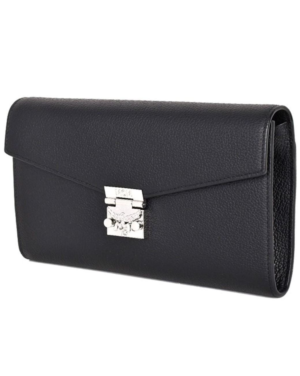 MCM Black Litchi Emblem Single Shoulder Bag