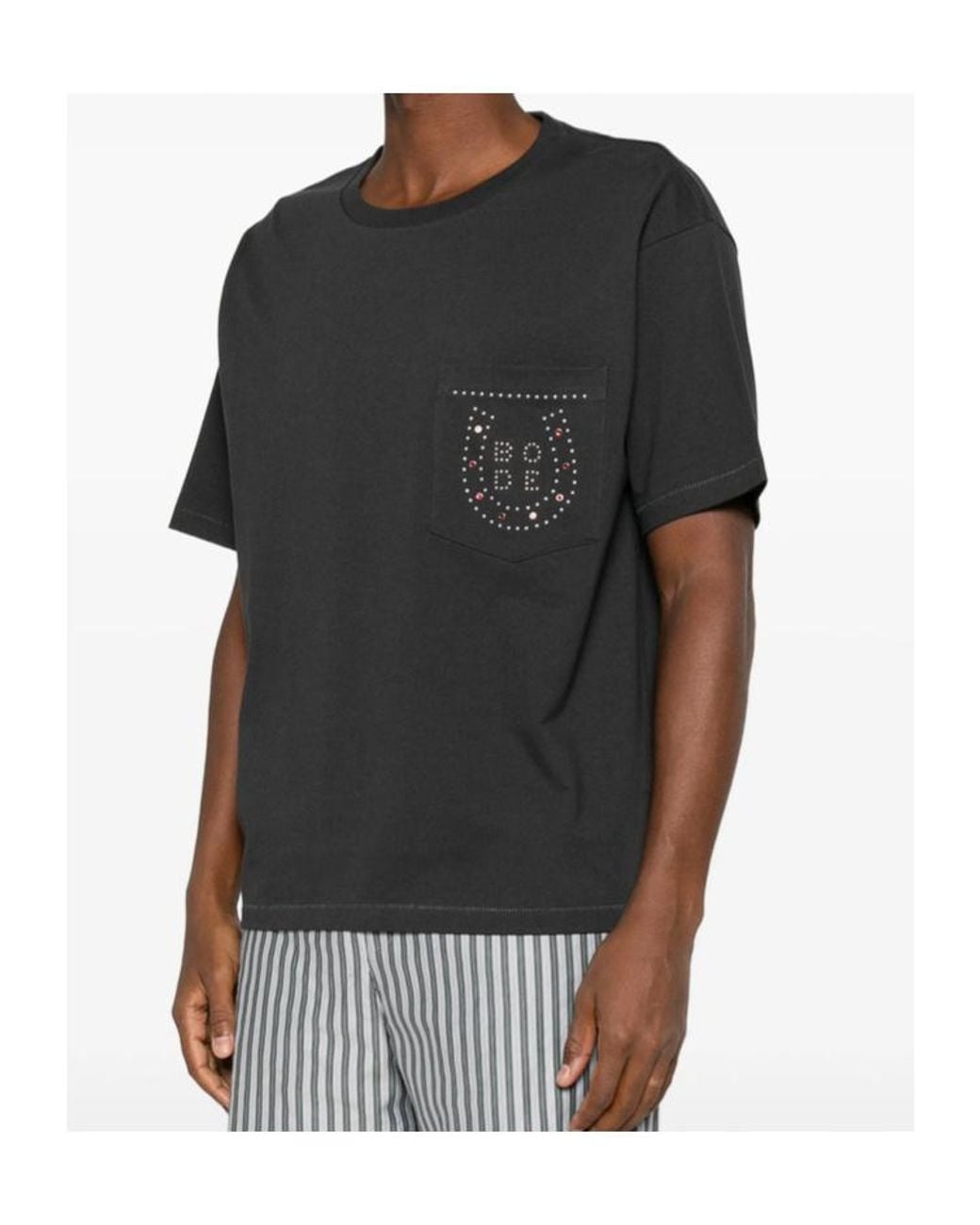 Bode Black Stud-Embellished T-Shirt for men