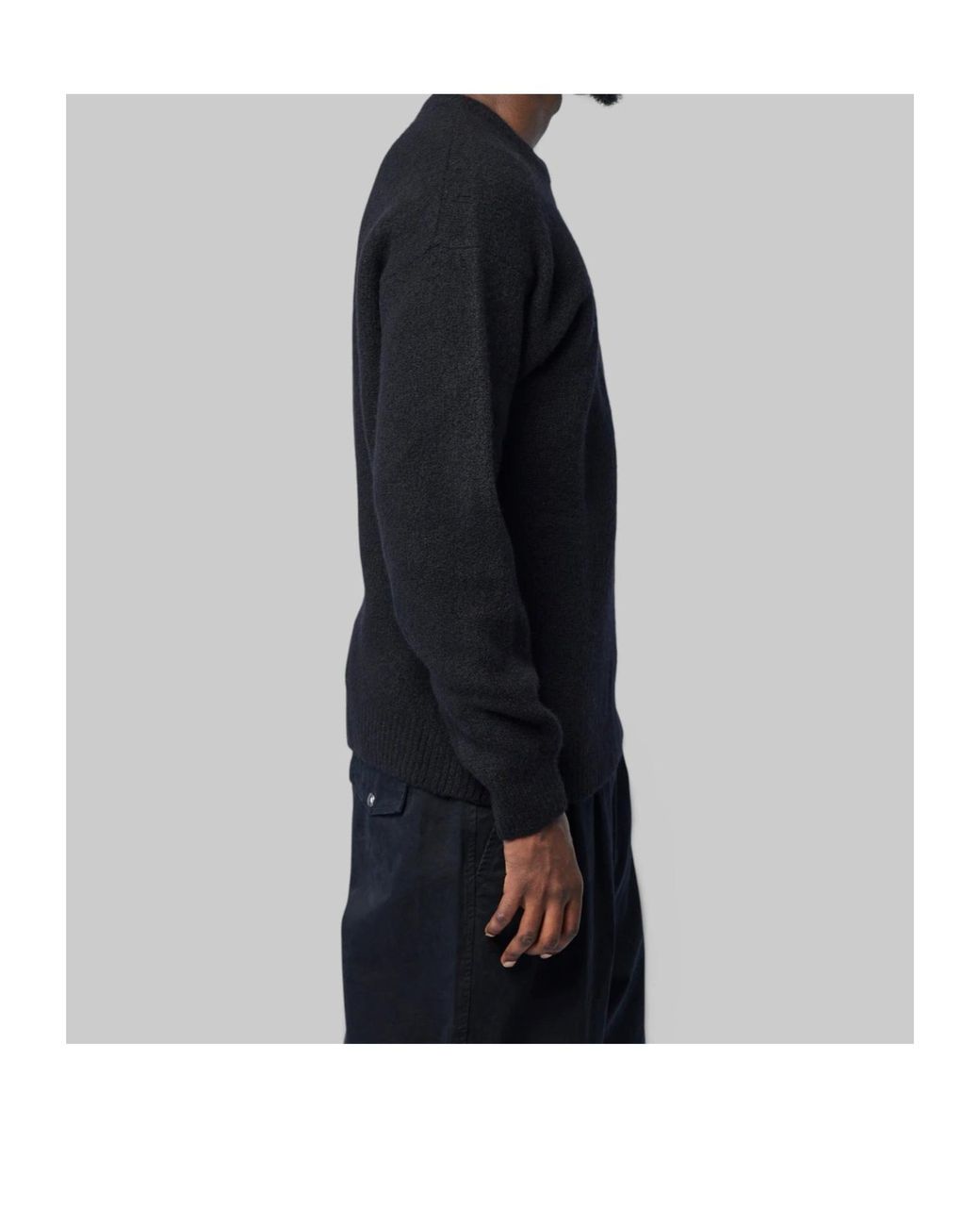 C P Company Black Long-Sleeved Crew-Neck Knit Top for men
