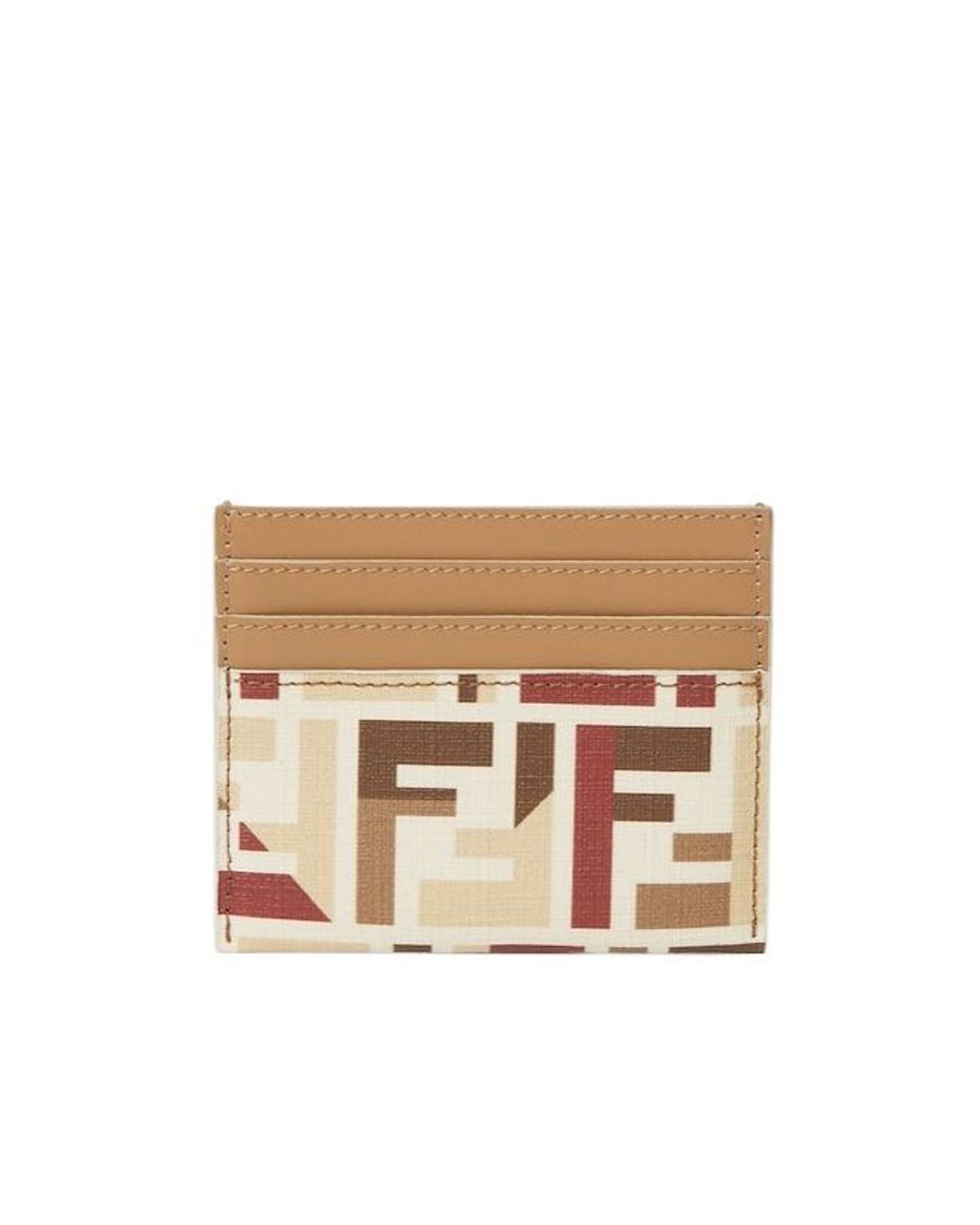 Fendi Red Roma Ff Motif Card Case