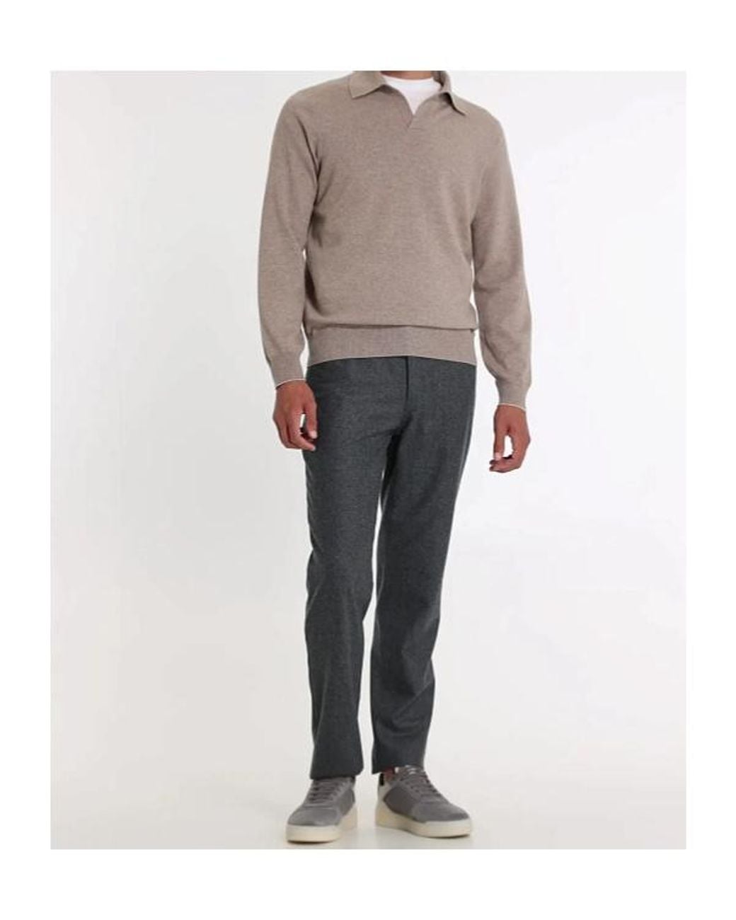 Brunello Cucinelli Gray Button-Fastening Trousers for men