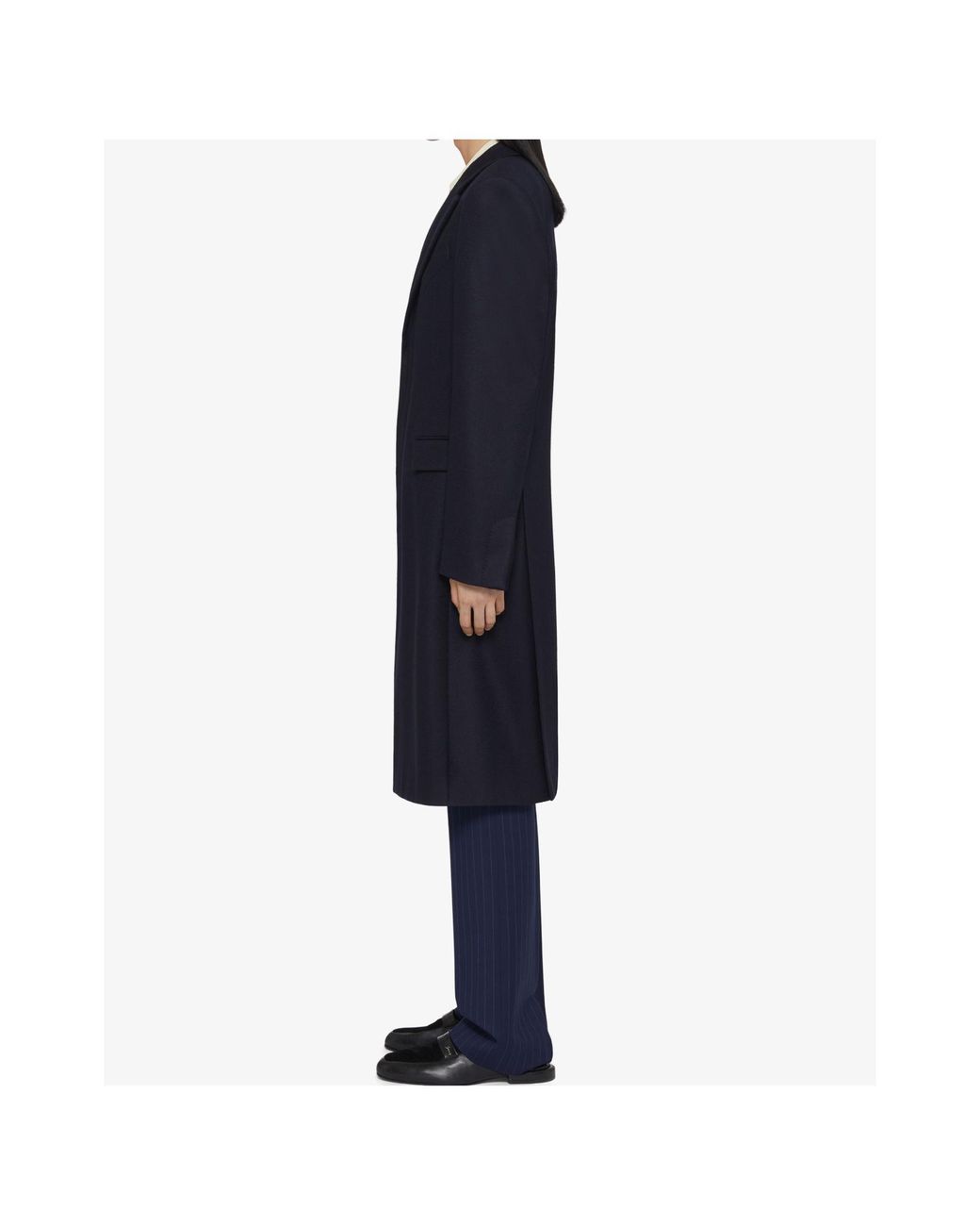 Givenchy Blue Collared Fitted Long Coat for men