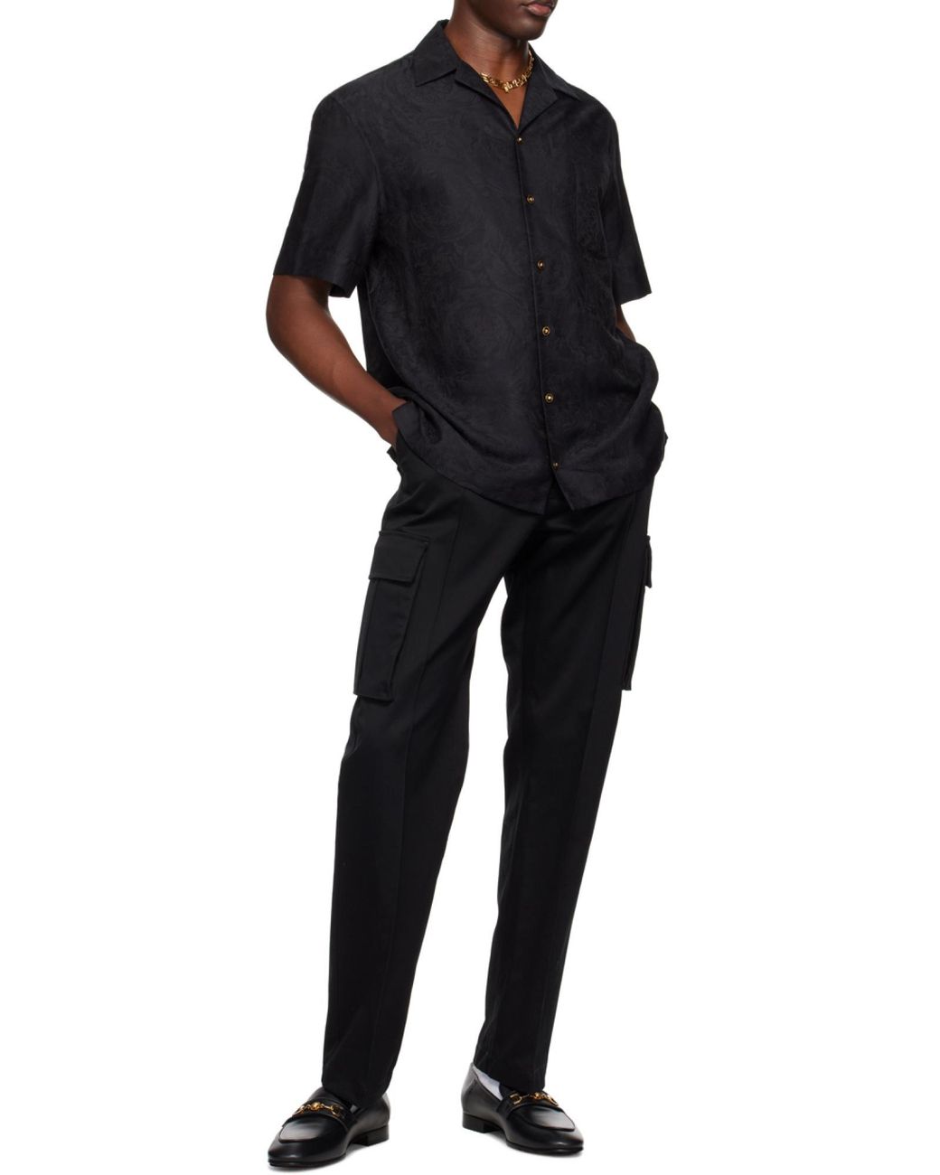 Versace Black Medusa '95 Round Toe Loafers for men