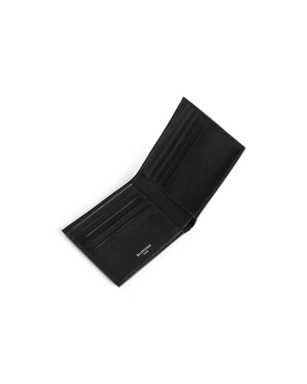 Balenciaga Black Passport Square Folded Wallet for men