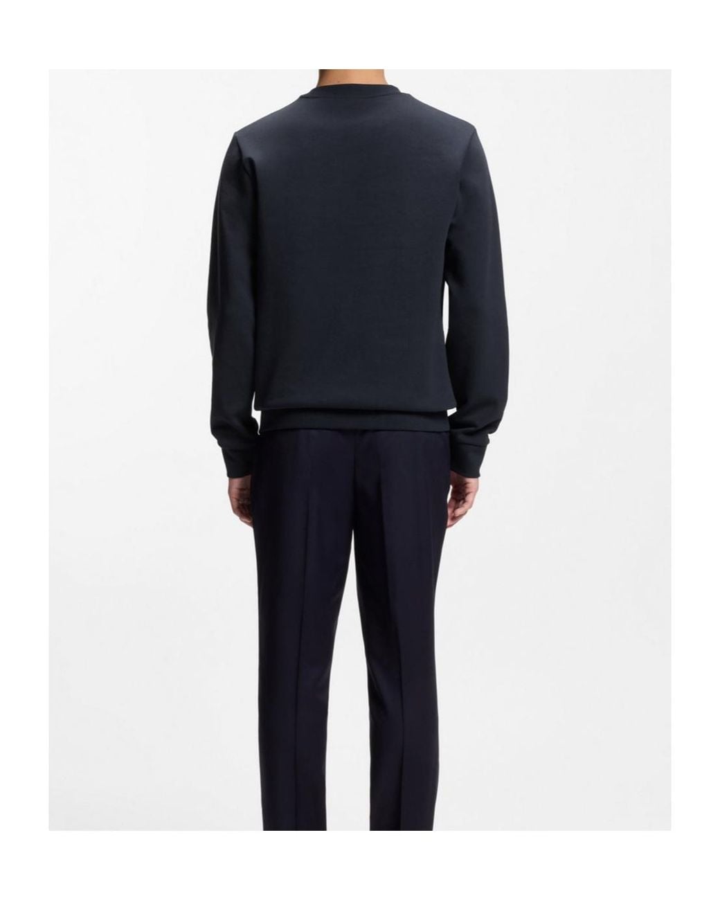 Boss Blue Appliqué Crew-Neck Sweatshirt for men