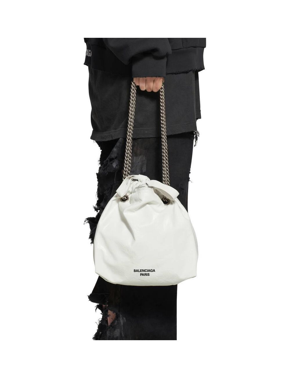 Balenciaga White Borsa Tote Crush Piccola Da Donna
