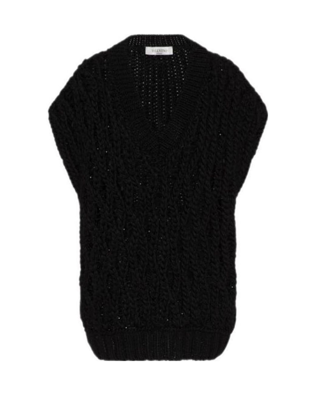 Valentino Black Knitted Pattern Pullover