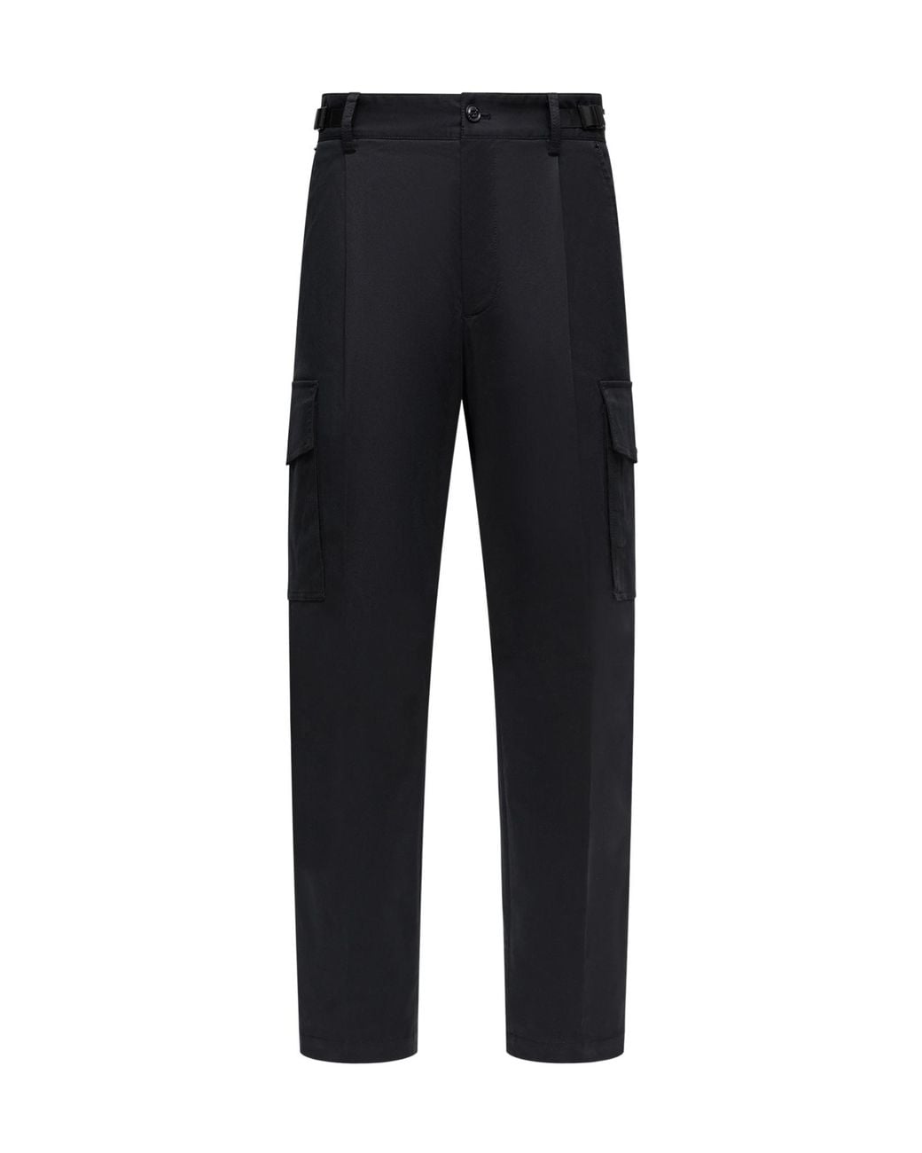 Moncler Black Gabardine Cargo Trousers for men