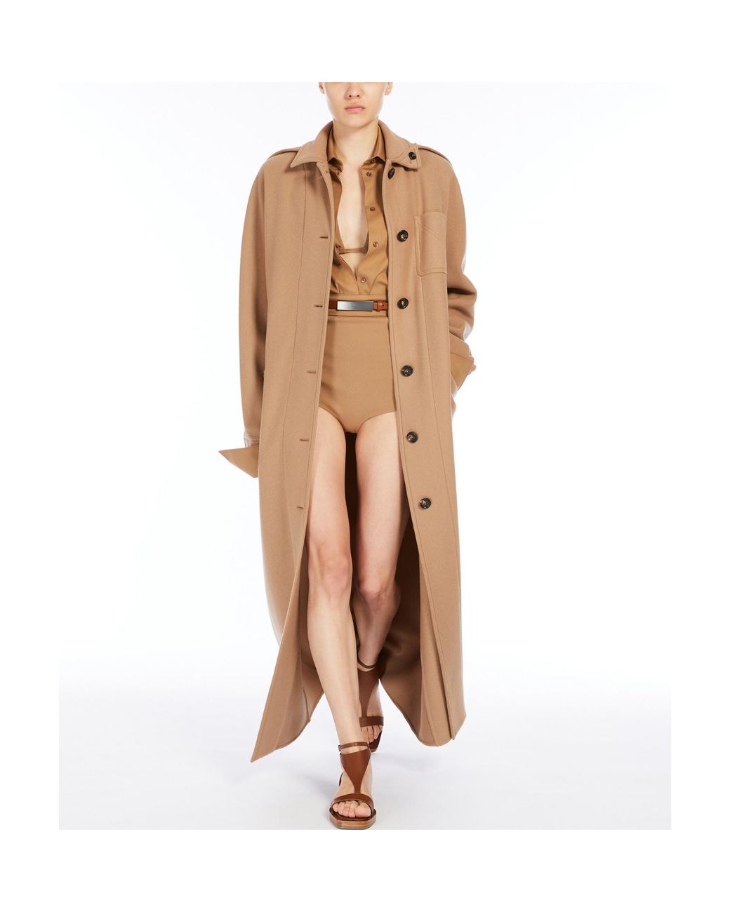 Max Mara Natural Single Breasted Coat