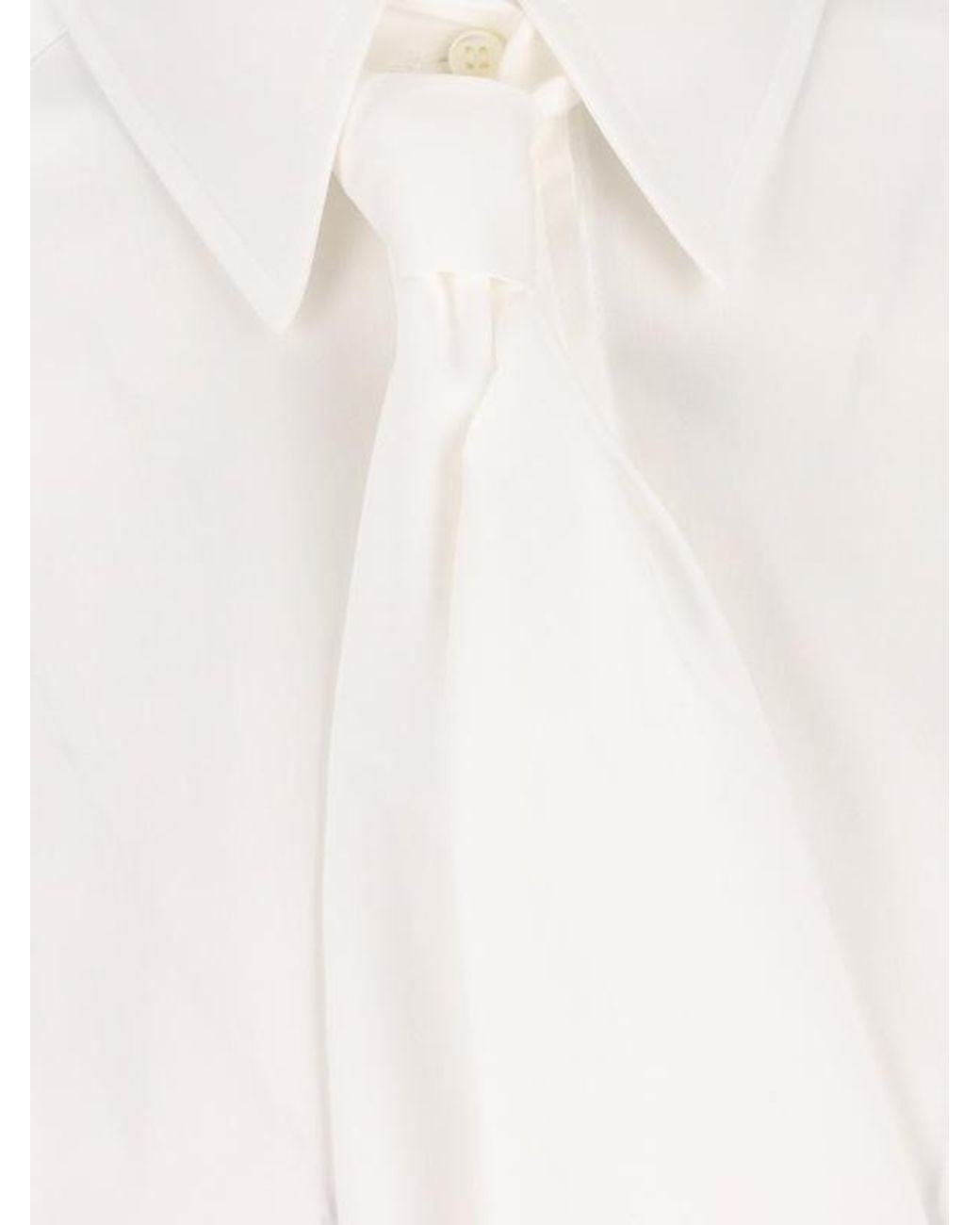 Brunello Cucinelli White Tie-Detail Monile Shirt