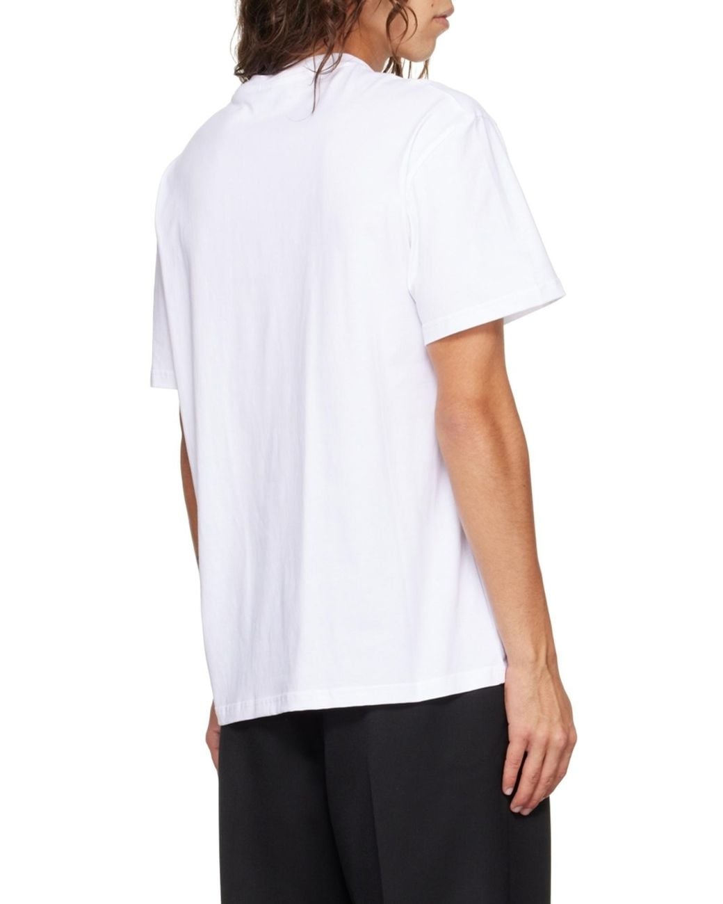 J.W. Anderson White Jw Anderson Logo Embroidered Crewneck T-Shirt for men