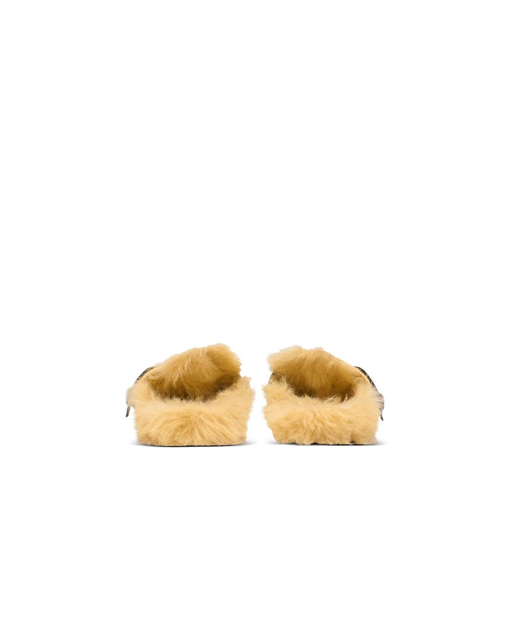Balmain Black Flat Leather And Faux Fur Mules