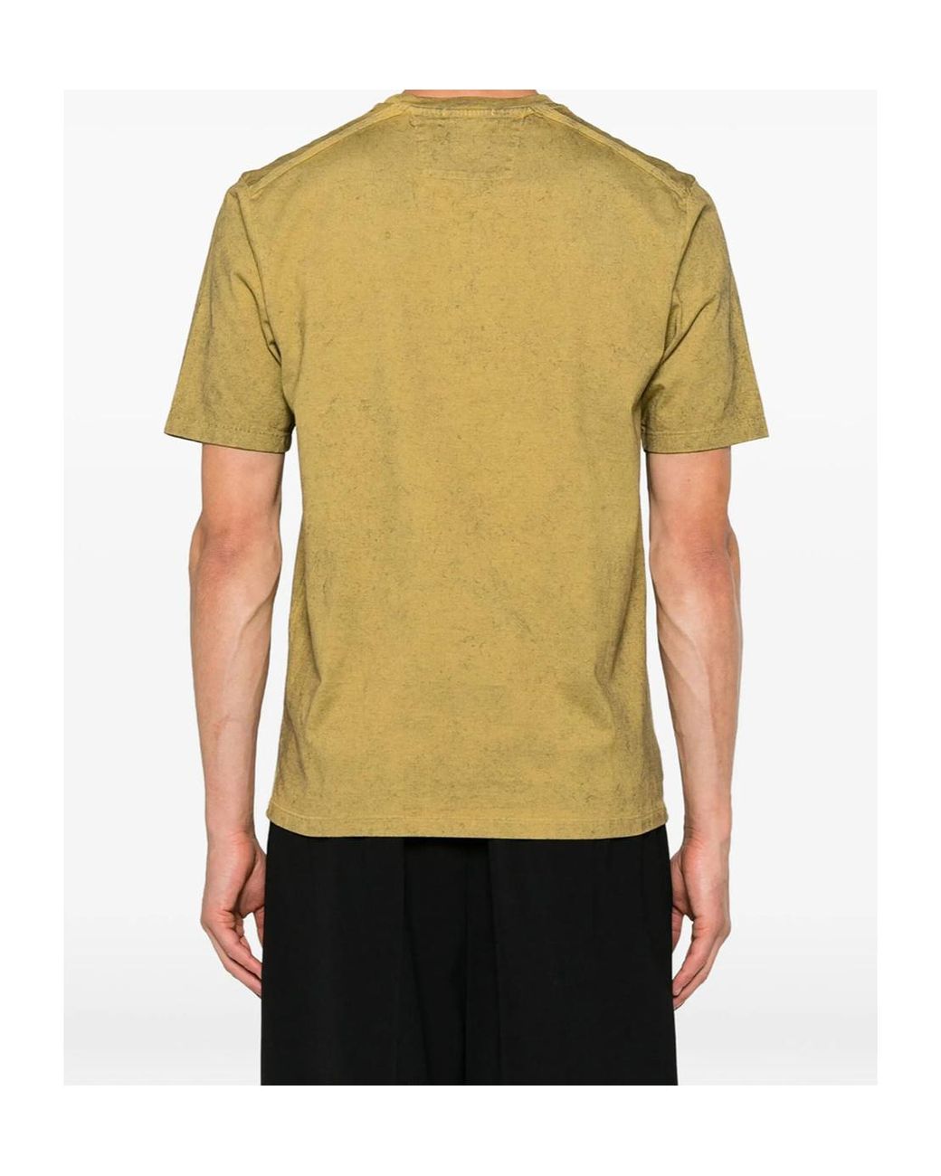 C P Company Yellow Logo-Motif T-Shirt for men