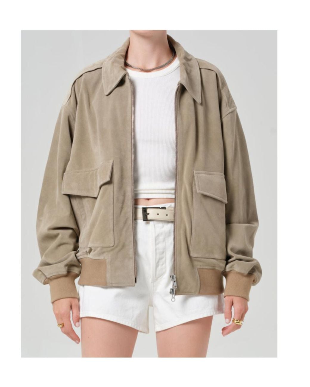 Citizens of Humanity Natural Vivienne Collared Patch-Pocket Jacket