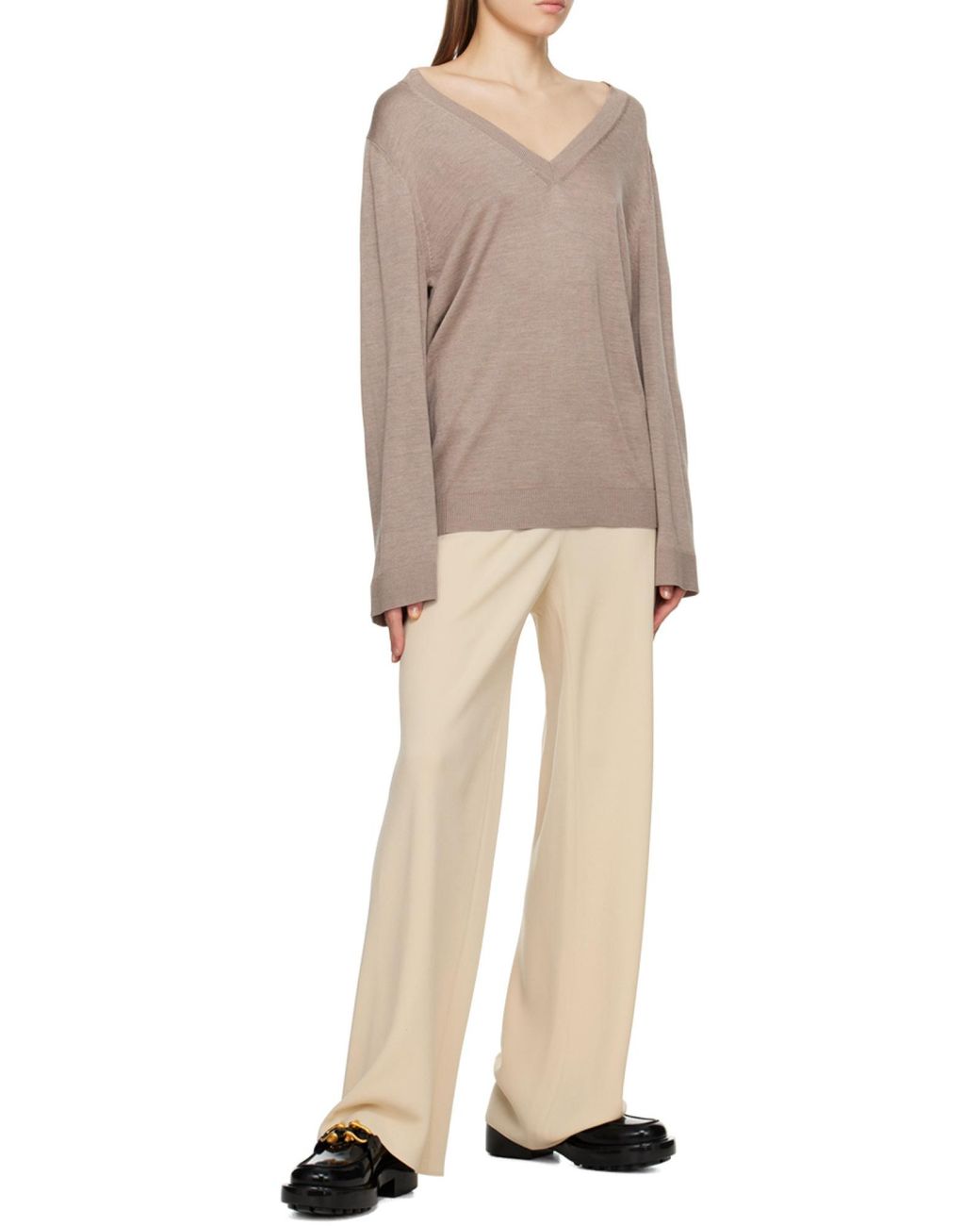 Vince Natural Tailored Wide-Leg Trousers