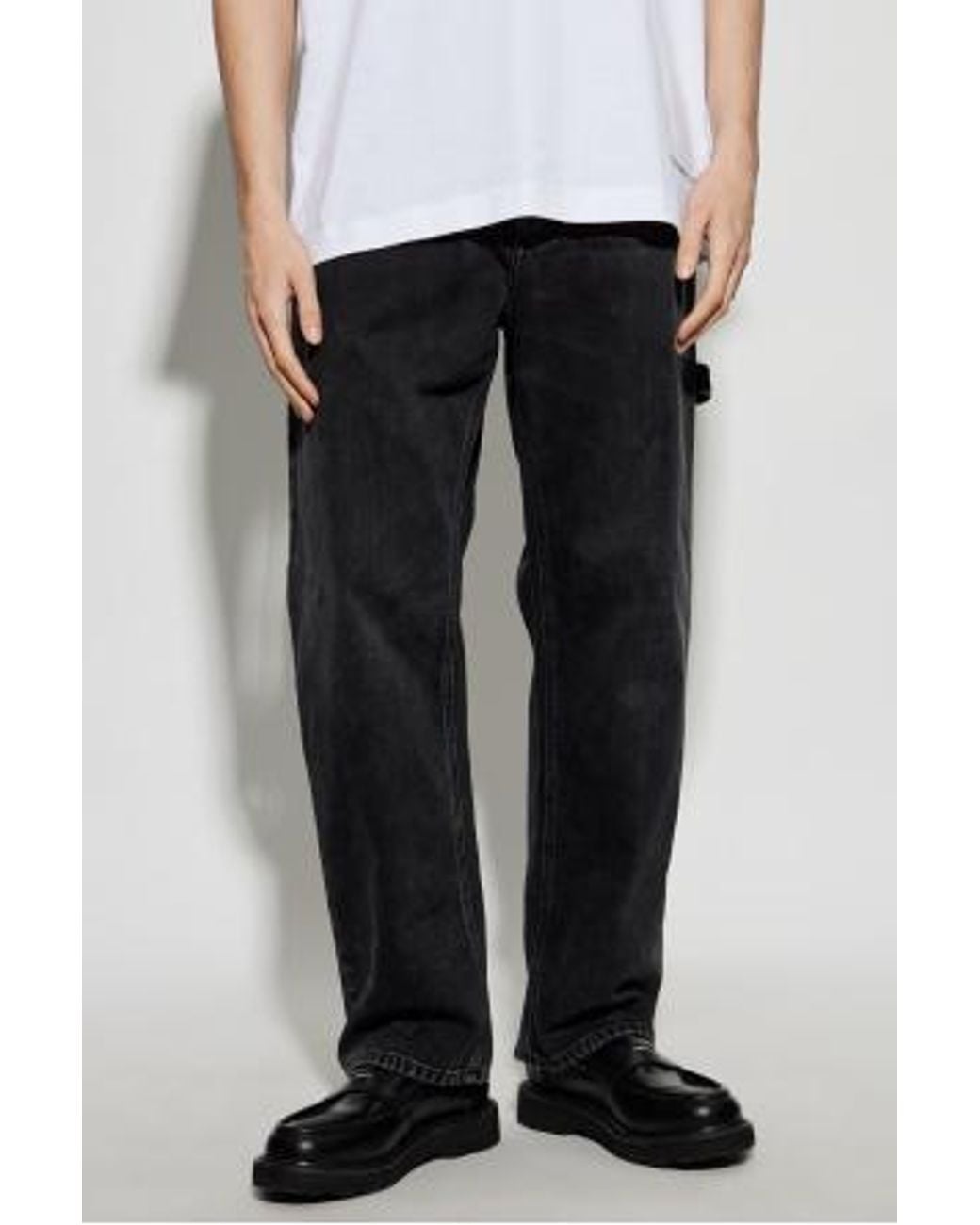 Dolce & Gabbana Black Logo Plaque Straight Leg Jeans for men