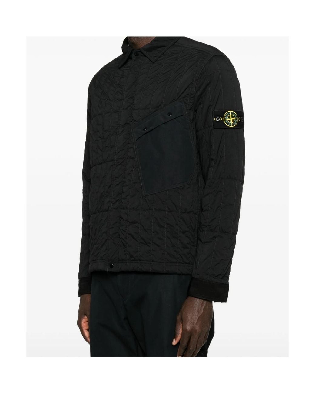 Stone Island Black Quilted Padded Coach Jacket for men