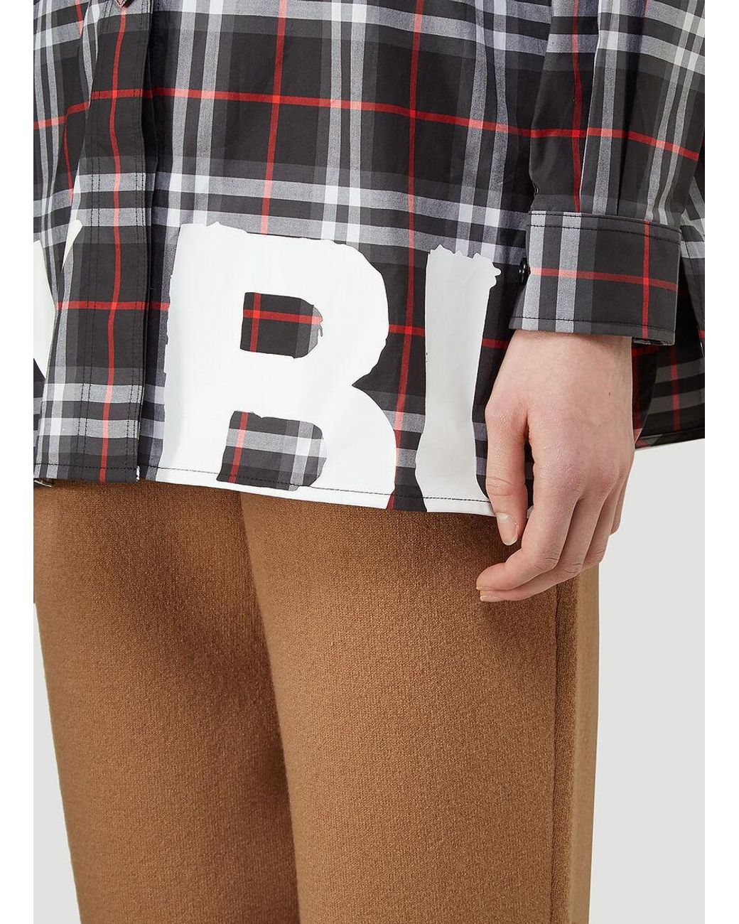 Burberry Multicolor Logo-Print Checked Shirt