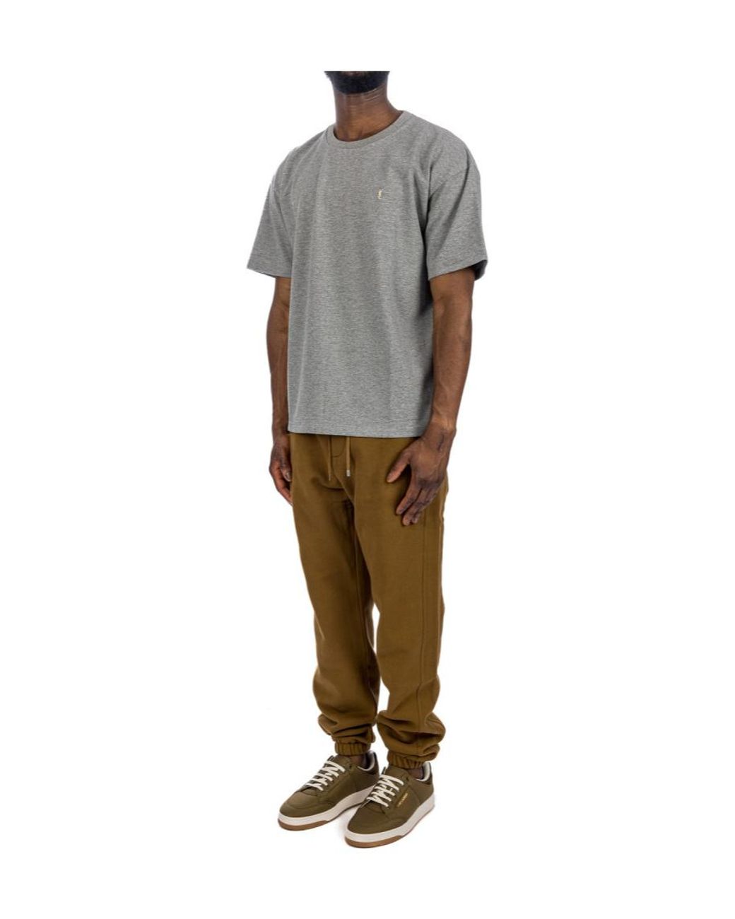 Saint Laurent Green Drawstring Slim Fit Pants for men