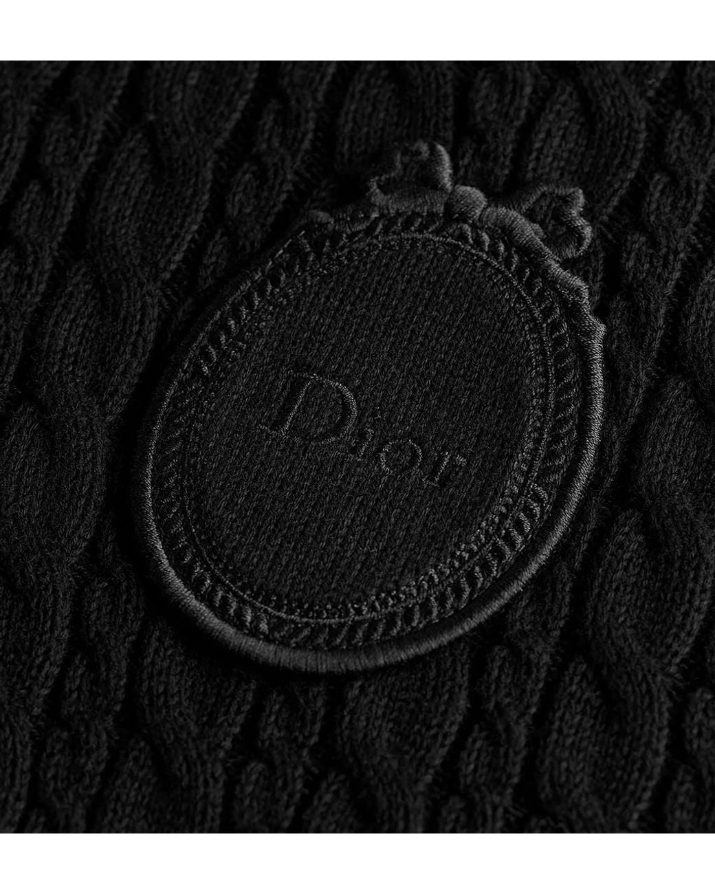 Dior Black Médaillon Embroidered Short-Sleeved Sweater