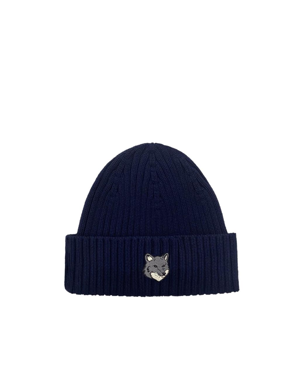 Maison Kitsuné Blue Maison Kitsuné Fox Head Large Beanie for men