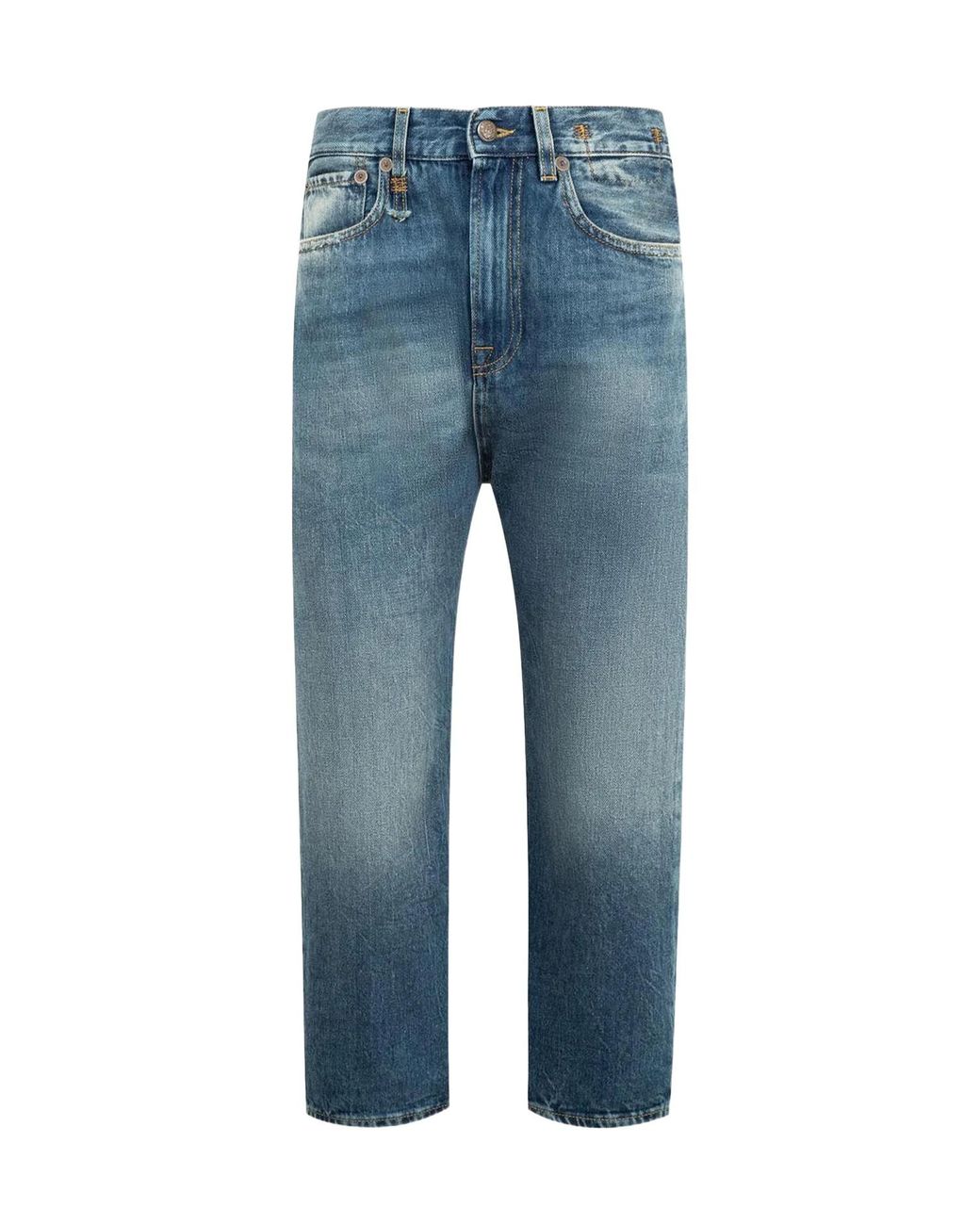 R13 Blue Cropped Jeans With Belt Loops