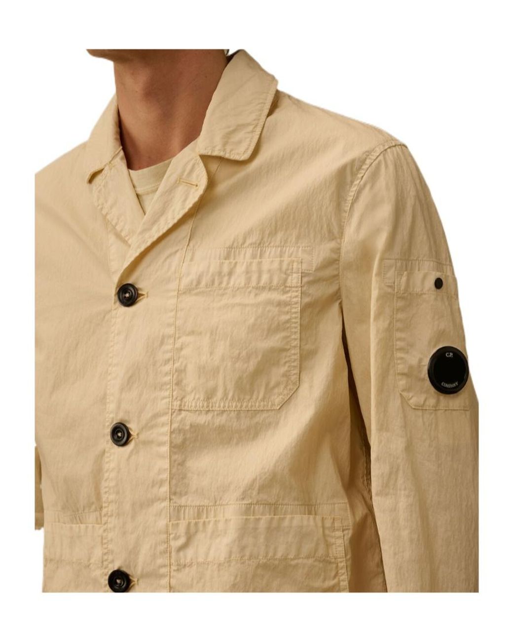 C P Company Natural 50 Fili Wax Lens Blazer for men