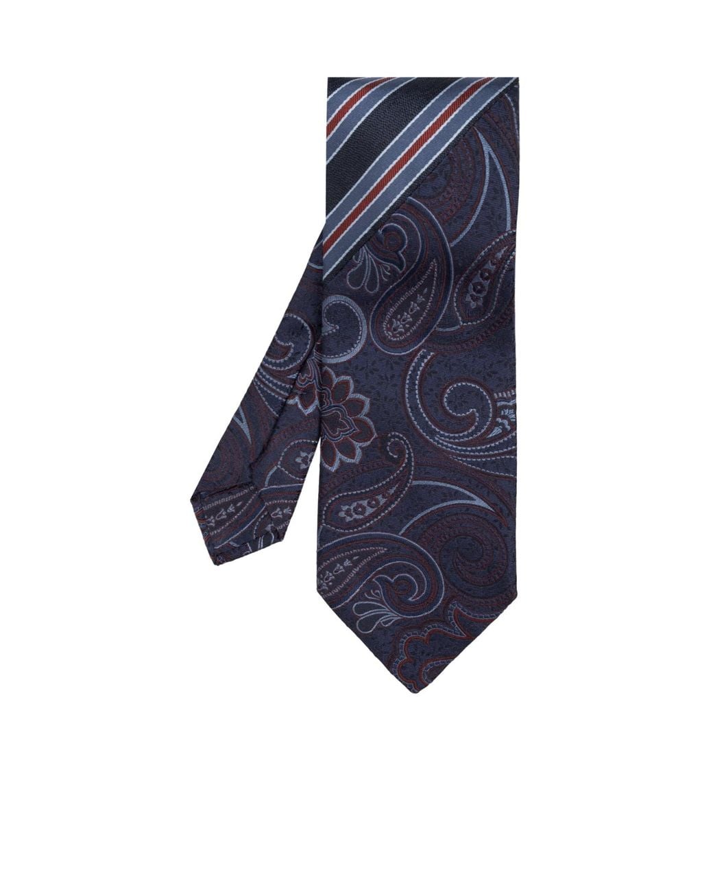 Etro Blue Pattern Embroidered Pointed-Tip Tie for men