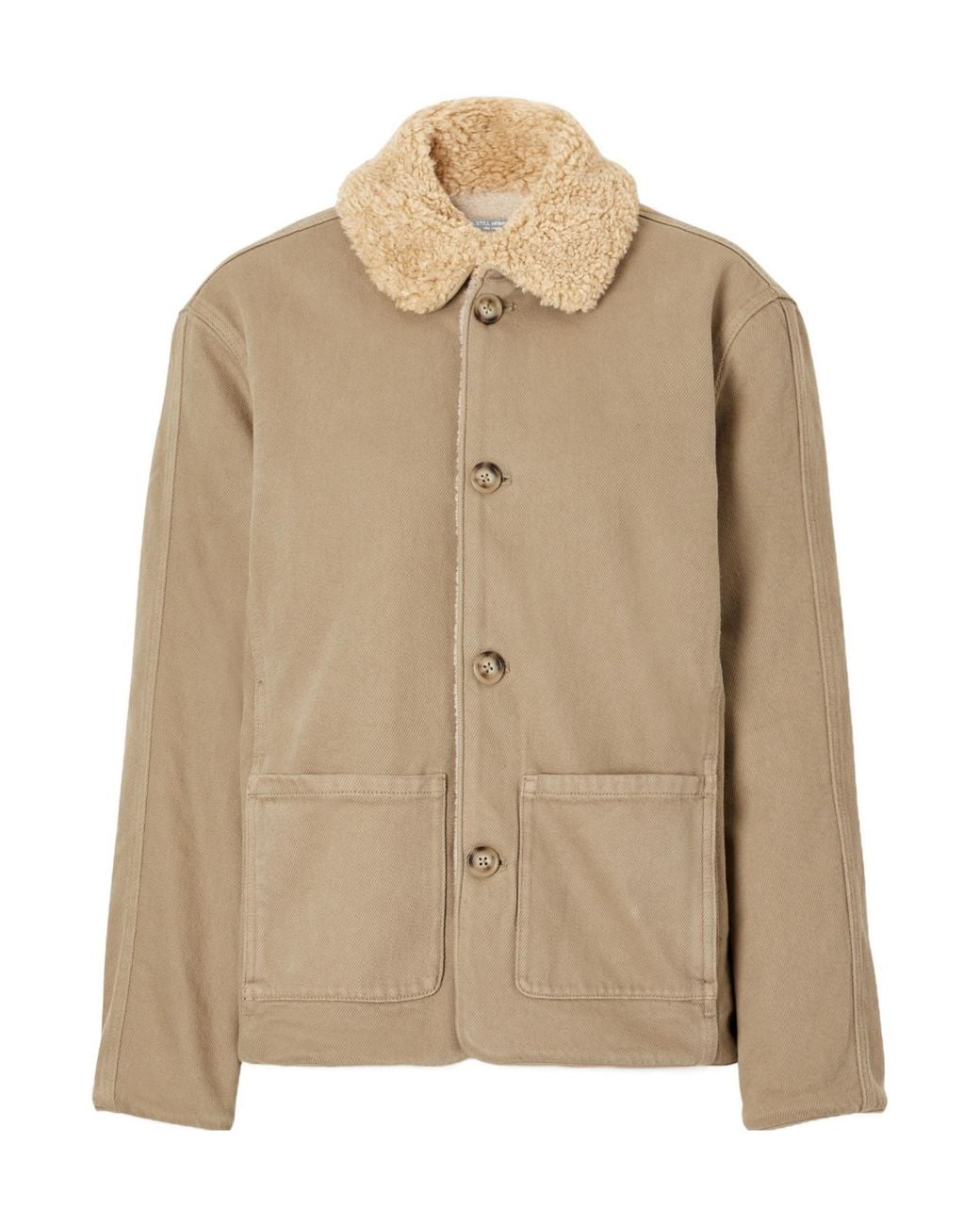Still Here Natural Plush And Denim Jacket