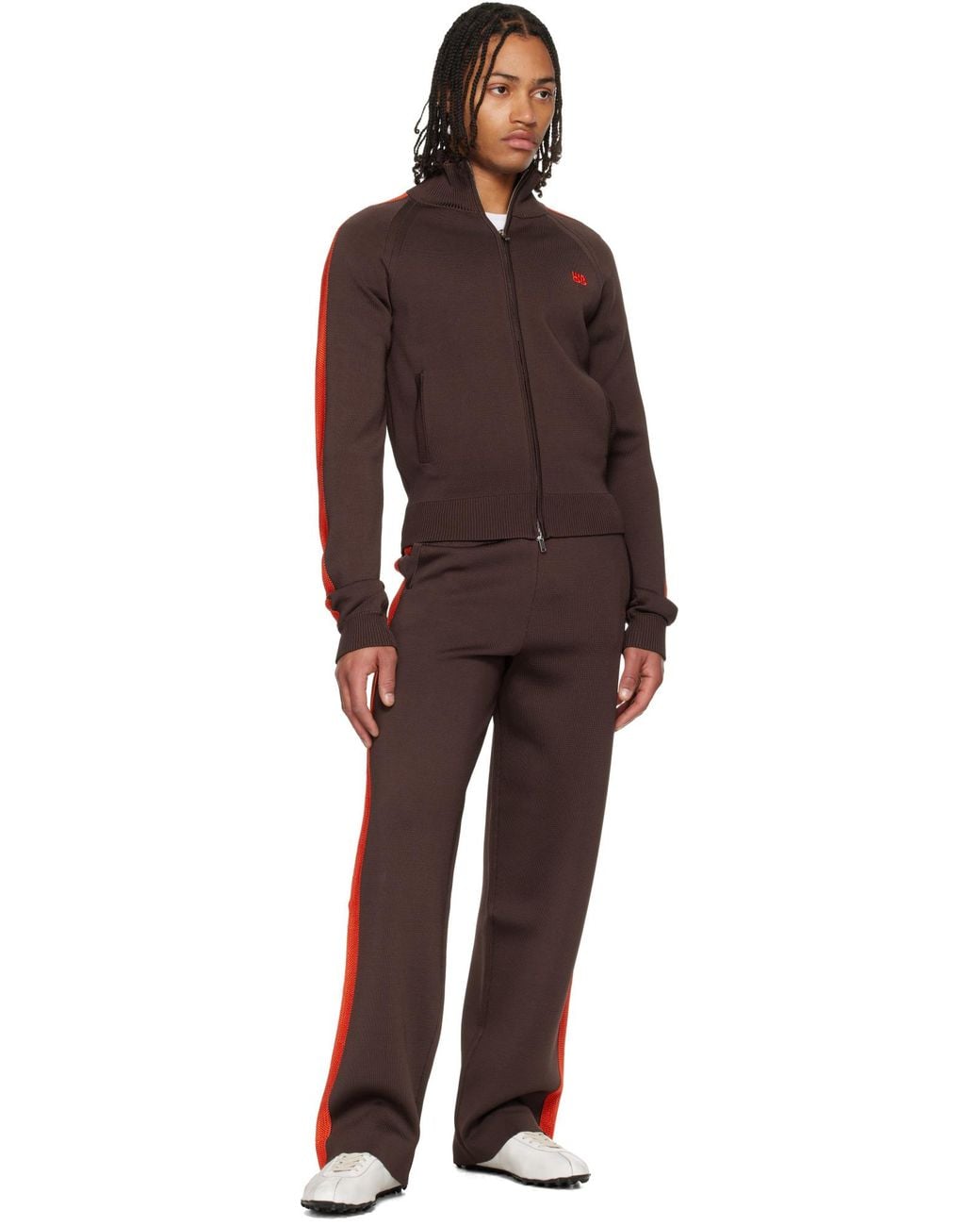 Wales Bonner Red Tide Track Knit Joggers for men