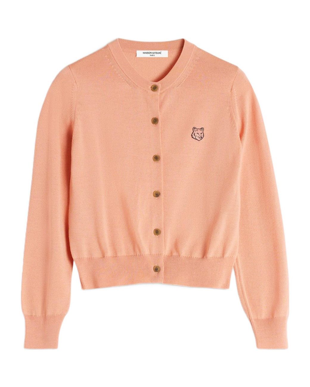 Maison Kitsuné Pink Bold Fox Head Patch Regular Cardigan