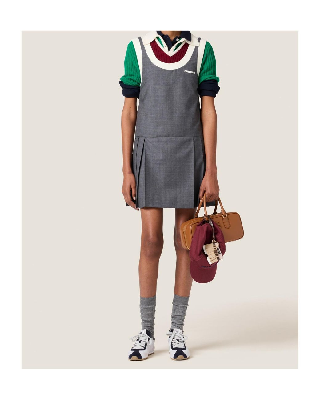 Miu Miu Gray Grisaille Dress