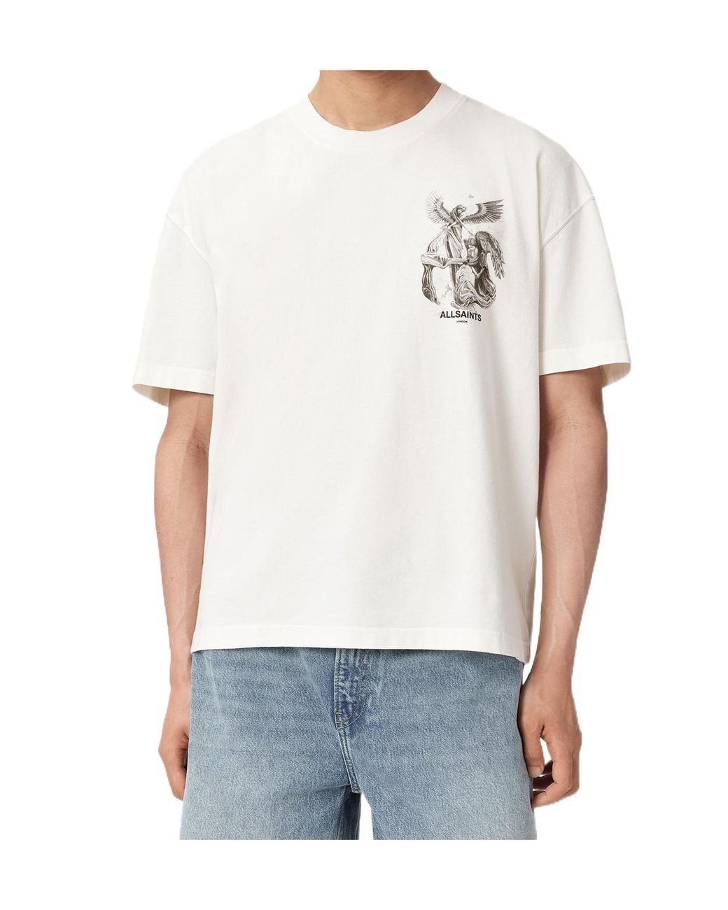 AllSaints White Seraph Graphic T-Shirt for men