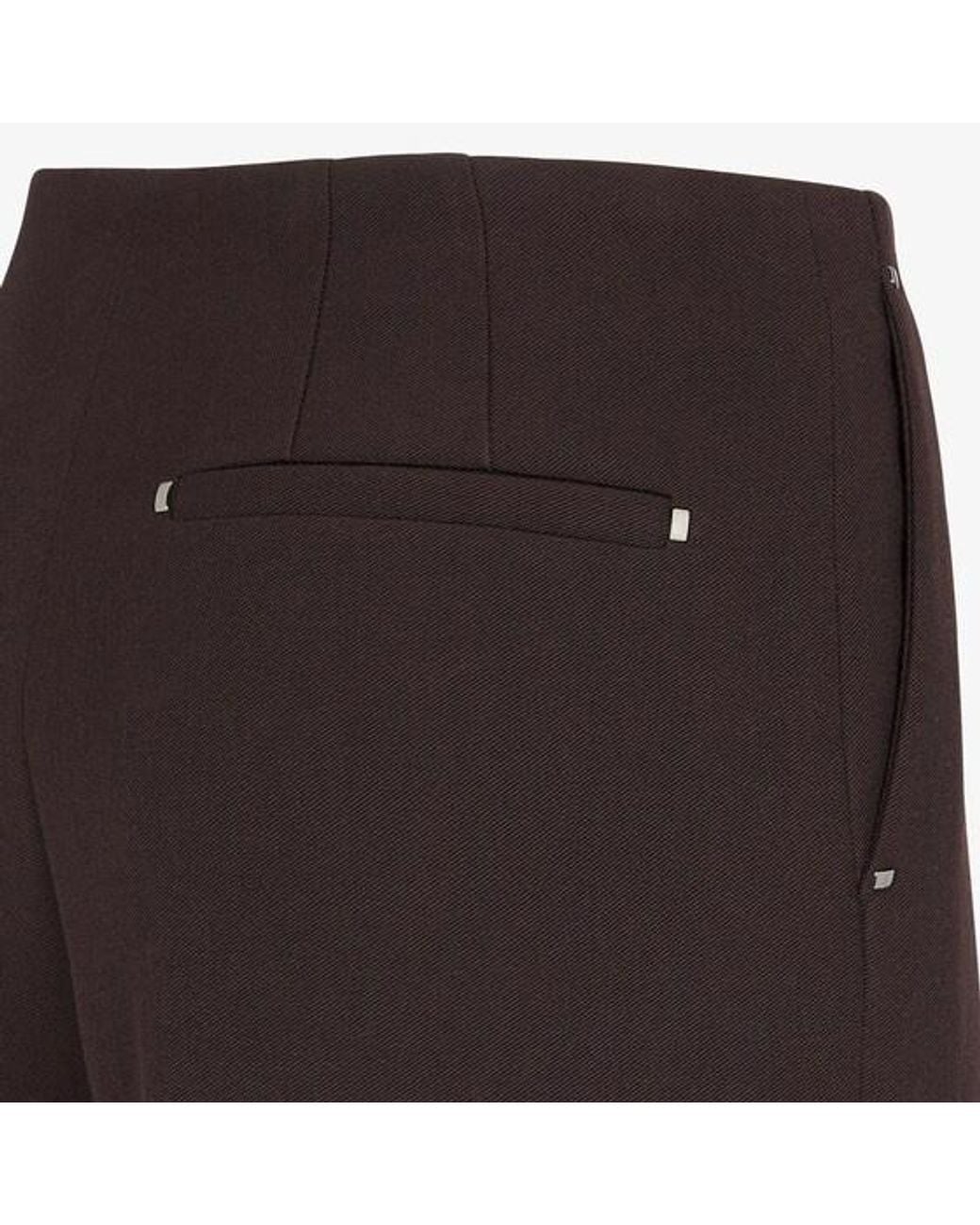 Fendi Brown Straight-Leg Tailored Cut Trousers