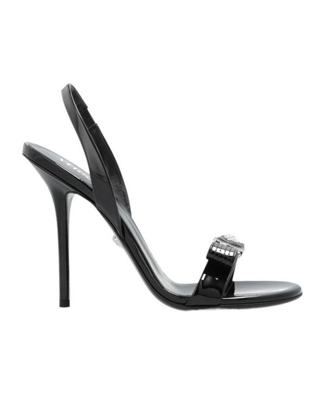 Versace Black High Heel Sandals