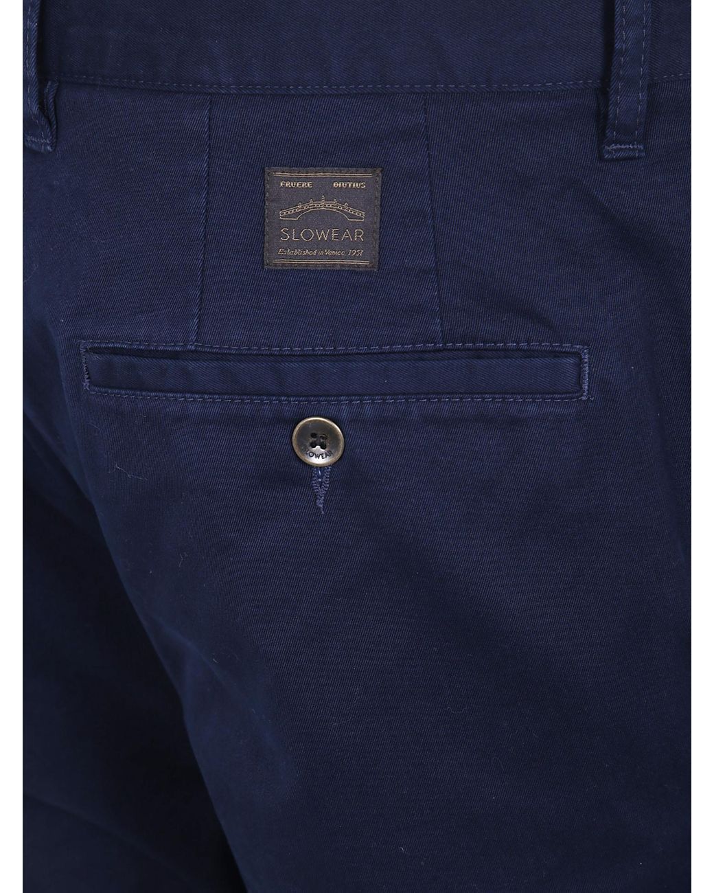 Incotex Blue Cotton Chino Trousers for men