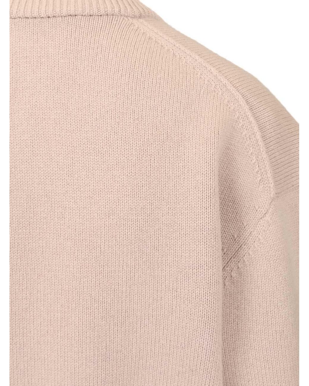 Acne Multicolor Logo Embroidered V-Neck Knitted Jumper