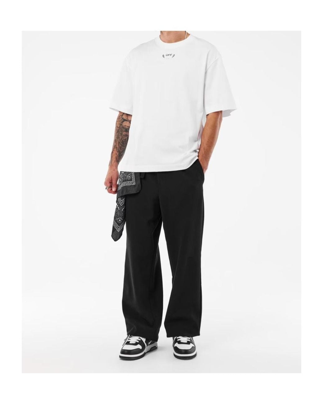 Off-White c/o Virgil Abloh White Logo Crew Neck T-Shirt for men