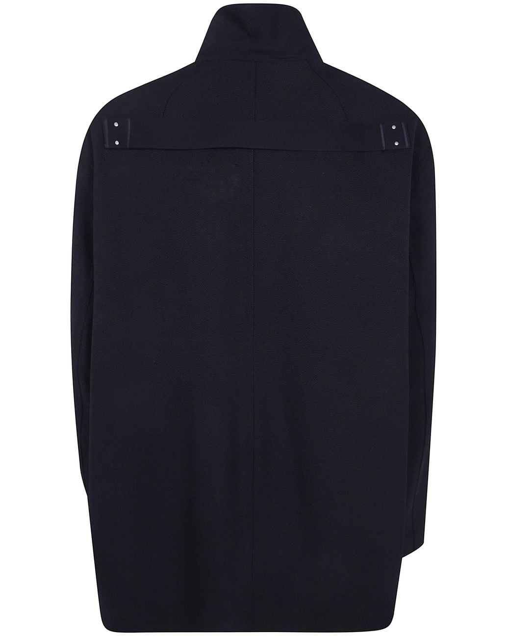 Rick Owens Blue Fw26 Tower Runway Collared Mac for men