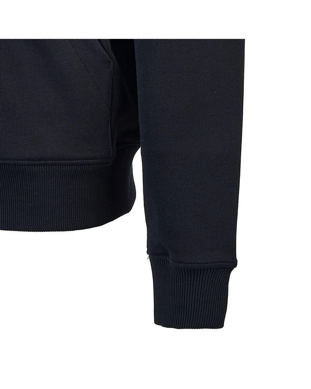 AMI Black Logo Detailed Zip-Up Hoodie for men