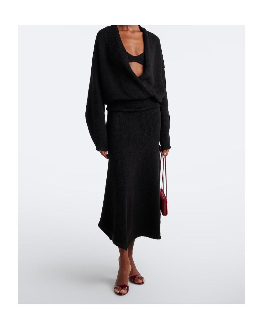 AYA MUSE Black Kena Wrap Cotton Top